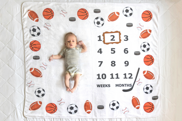 Sports Baby Milestone Blanket for 0-24 Months - The Snuggley