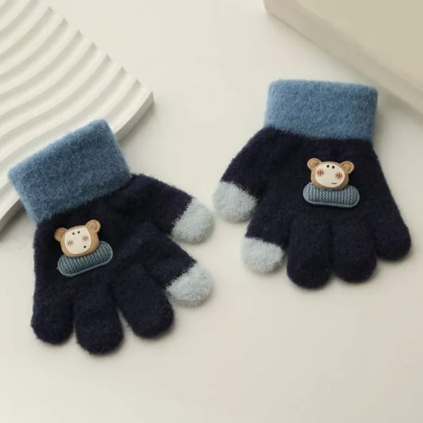 Kids' Cozy Knit Winter Gloves - Warm, Stretchy, and Fashionable