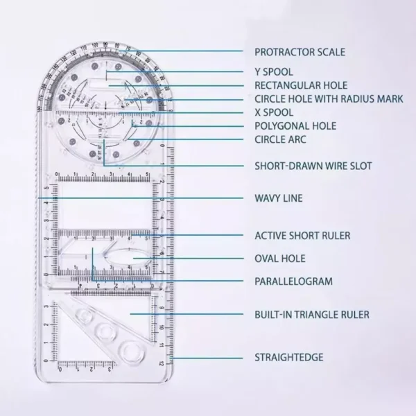 Geometric & Architectural Design Ruler for School and Office - Image 11