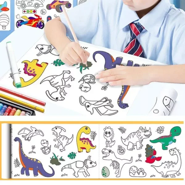 Children's DIY Drawing & Coloring Scroll Paper - Image 3