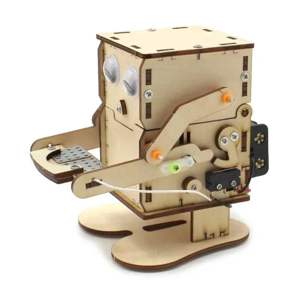 Wooden Robot Coin Bank - DIY STEM Learning Kit for Kids and Students - Image 4