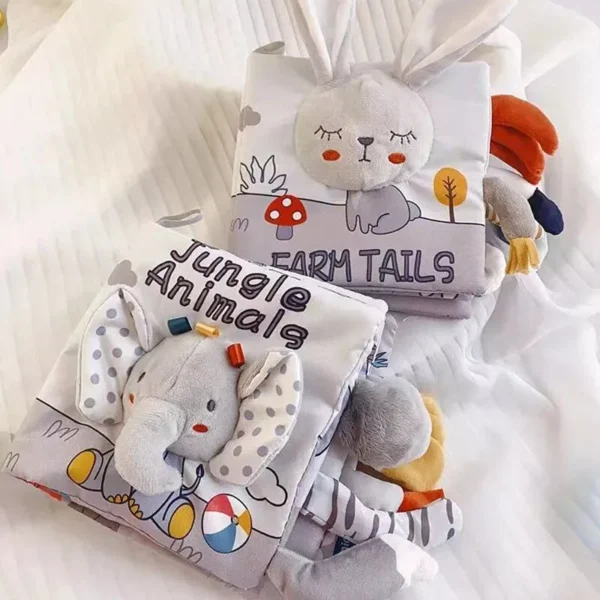 Soft Baby Fabric Books with Animal Tails: Early Learning Touch & Feel Cloth Toy - Image 3