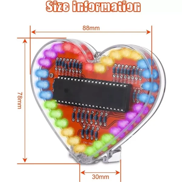 Heart-Shaped RGB LED Light Kit - DIY Soldering Project for STEM Education - Image 5