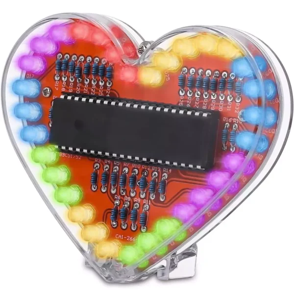 Heart-Shaped RGB LED Light Kit - DIY Soldering Project for STEM Education