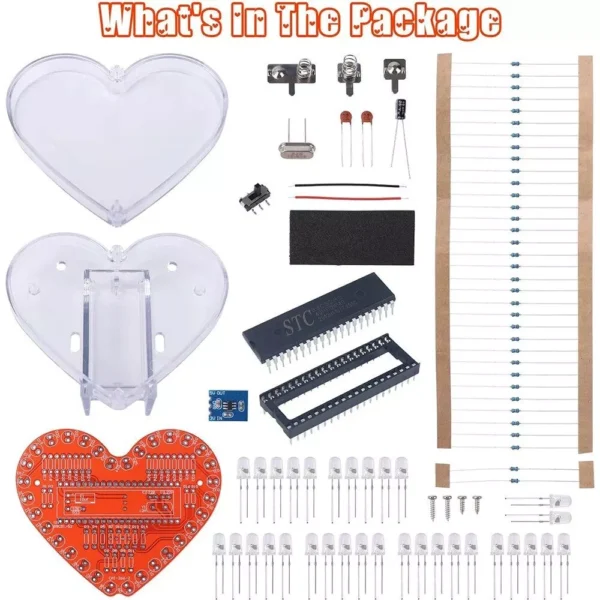 Heart-Shaped RGB LED Light Kit - DIY Soldering Project for STEM Education - Image 2