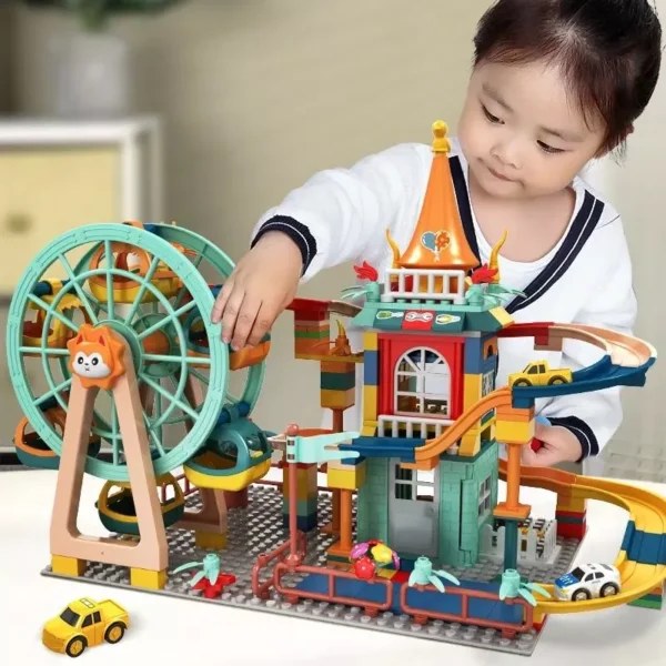 Marble Run Castle Adventure: Educational Building Blocks & Action Figures for Creative Play - Image 2