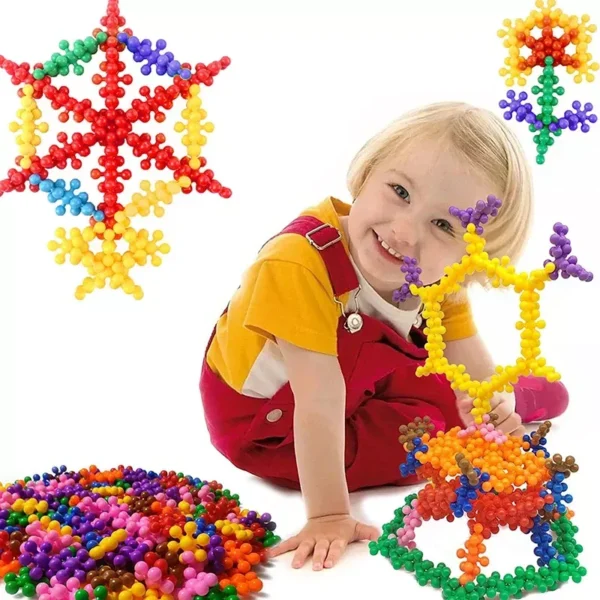 Colorful Plum Blossom 3D Snowflake Building Blocks - Educational Interlocking STEM Toy for Kids - Image 5