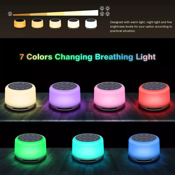 Portable Sleep Fan Sound Machine with RGB Night Light - Image 5