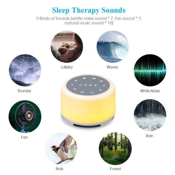 Portable Sleep Fan Sound Machine with RGB Night Light - Image 3