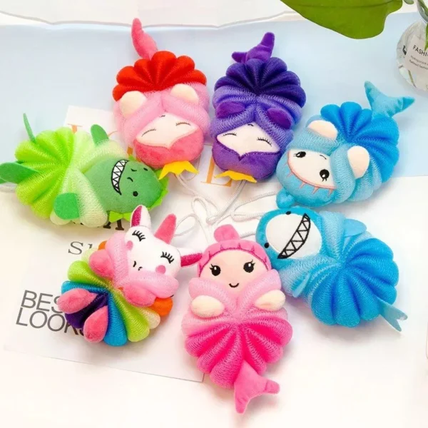 Soft Cartoon Animal Bath Sponge for Babies and Children - Colorful, Gentle, and Fun - Image 2