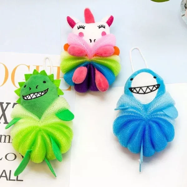 Soft Cartoon Animal Bath Sponge for Babies and Children - Colorful, Gentle, and Fun - Image 4