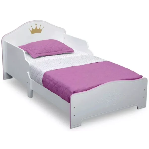 Enchanting Princess Crown Toddler Bed with Pink Accents - Image 5