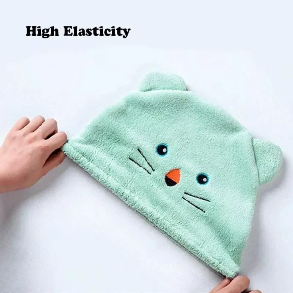 Adorable Animal-Themed Kids Hair Drying Towel Cap - Ultra-Soft Microfiber Quick Dry Turban - Image 3