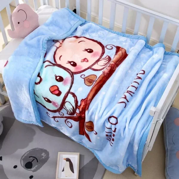 Soft Cartoon Raschel Blanket for Kids - Thick Warm Winter Throw Cover (105*135cm) - Image 2