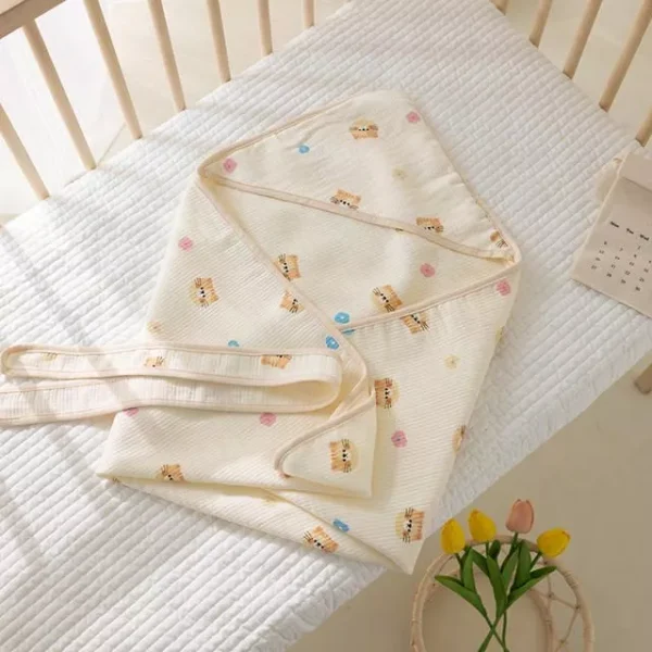 Soft 4-Layer Gauze Cotton Quilt for Infants 0-6 Months, 90x90cm - Image 3