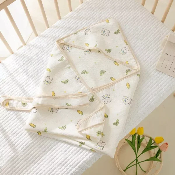 Soft 4-Layer Gauze Cotton Quilt for Infants 0-6 Months, 90x90cm - Image 4