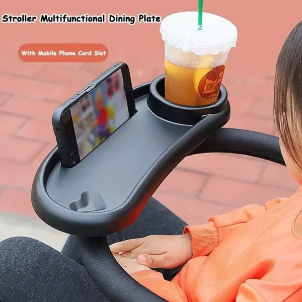 3-in-1 Rotatable Baby Stroller Plate: Multifunctional Dinner Tray & Bottle Holder - Image 3