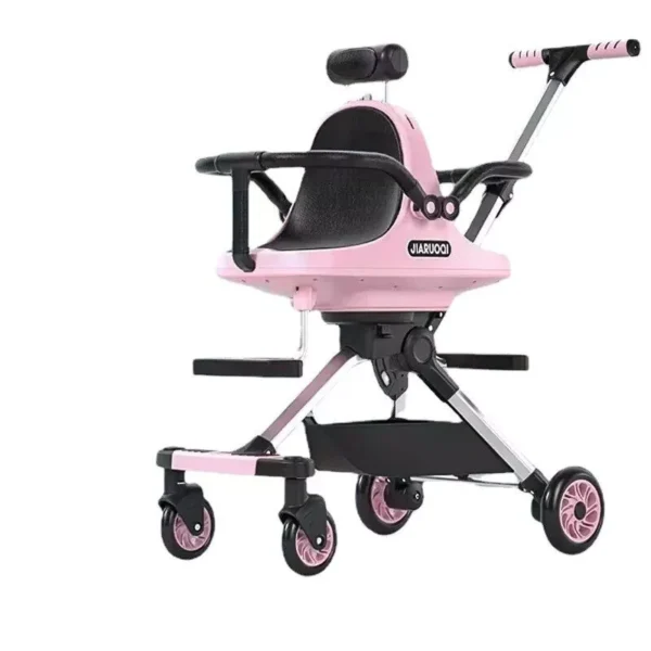 Portable Double Baby Stroller - Lightweight, Foldable Twin Pushchair with Parasol - Image 3