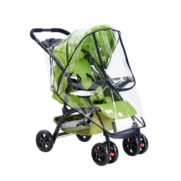 Transparent Waterproof Stroller Rain Cover with Easy-Access Zipper