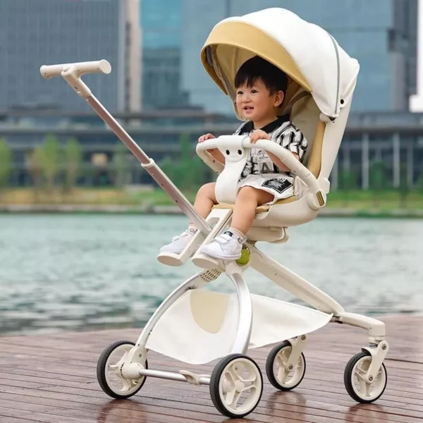 Versatile 2-in-1 Baby Stroller - Recline & Sit, Foldable, High Landscape, Dual-Direction Infant Trolley