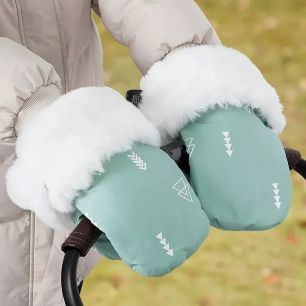 Winter Warm Windproof Universal Stroller Gloves with Cute Bear Design - Image 3