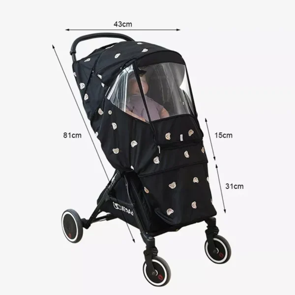 All-Season Baby Stroller Cover: Waterproof, Mosquito-Proof, and Warm - Image 5