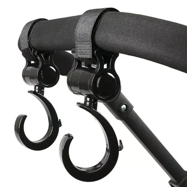 360° Rotating Pram Hooks - 2pcs Multipurpose Stroller Accessory for Shopping & Carrying - Image 4