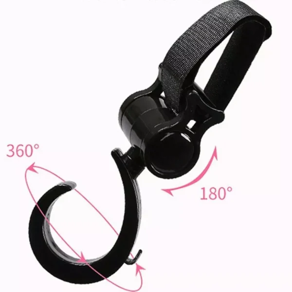 360° Rotating Pram Hooks - 2pcs Multipurpose Stroller Accessory for Shopping & Carrying - Image 6