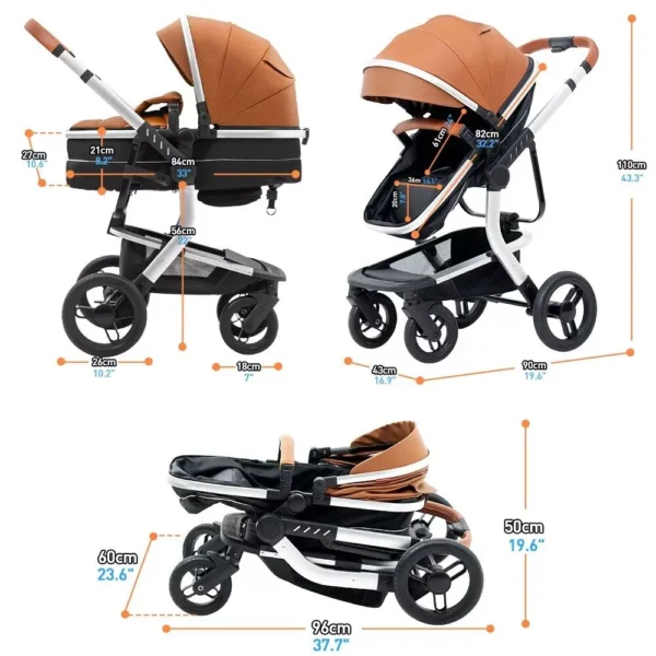 5-in-1 High Landscape Travel System Stroller - Image 5