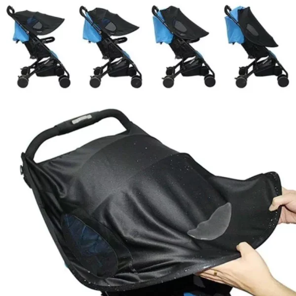 Universal Fit Baby Stroller Sunshade - UV Protection, Waterproof, and Multifunctional Canopy Cover - Image 5