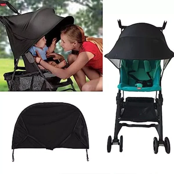 Universal Fit Baby Stroller Sunshade - UV Protection, Waterproof, and Multifunctional Canopy Cover - Image 3