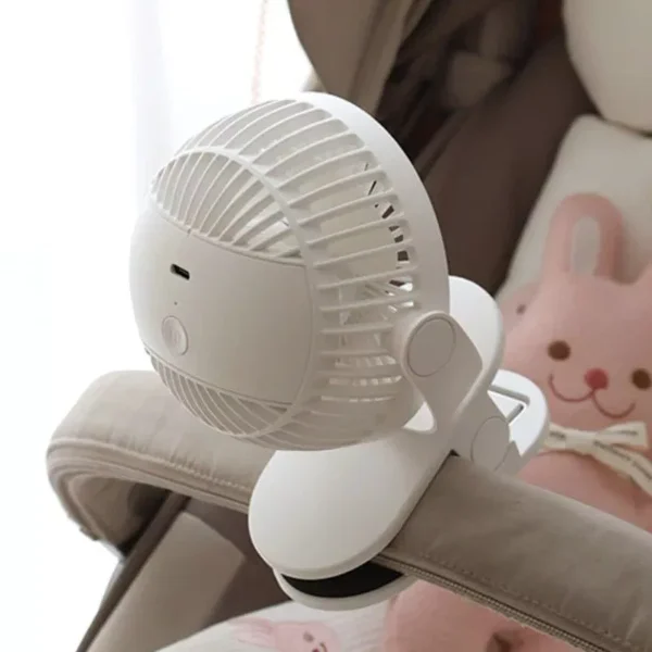 Portable Mini Clip Fan for Baby Strollers; Compact, Rechargeable, and Adjustable Cooling Solution - Image 3