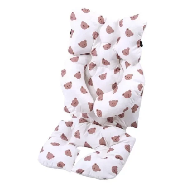 Cozy Bear-Print Baby Stroller Cushion - Soft Cotton Seat Pad for Infants & Newborns