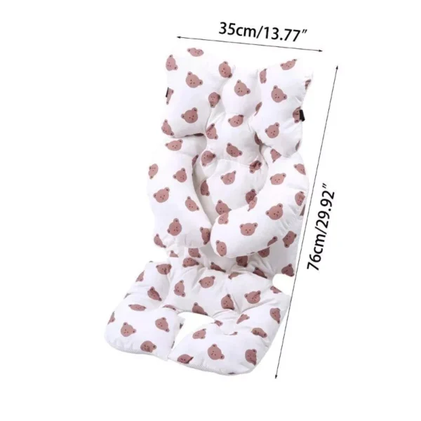 Cozy Bear-Print Baby Stroller Cushion - Soft Cotton Seat Pad for Infants & Newborns - Image 7