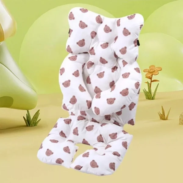 Cozy Bear-Print Baby Stroller Cushion - Soft Cotton Seat Pad for Infants & Newborns - Image 3