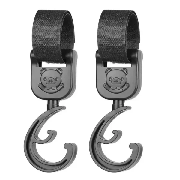 360° Rotating Universal Stroller Hooks (2-Pack) - Durable, Easy Install Pram Accessory - Image 2