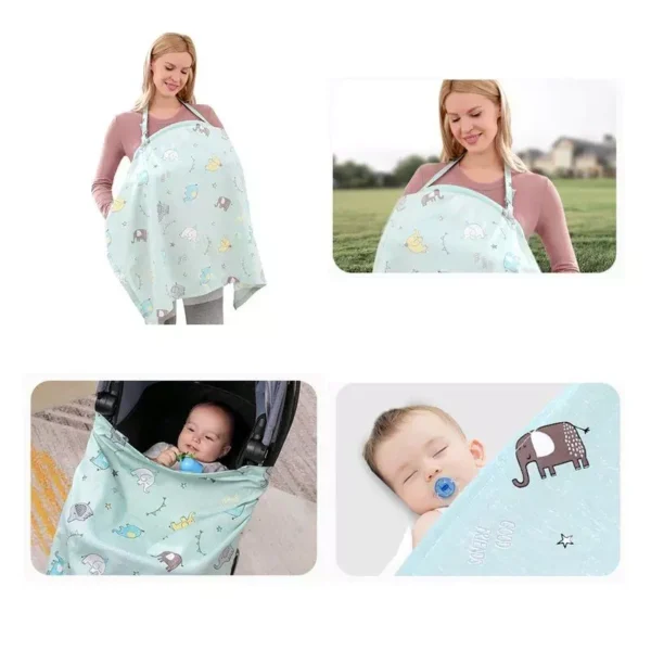 Cotton Nursing Cover - Versatile Blanket & Stroller Cover for Moms On-The-Go - Image 6