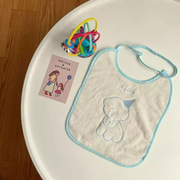 Waterproof Baby Bib with Embroidery: Large Muslin Saliva Towel & Burp Cloth - Image 4