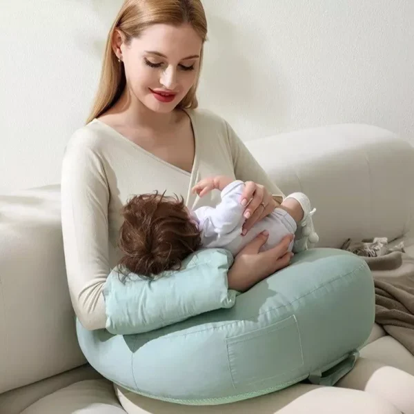 Hands-Free Nursing Pillow with Waist Support and Storage Pocket – Comfortable Breastfeeding Cushion for Moms - Image 4