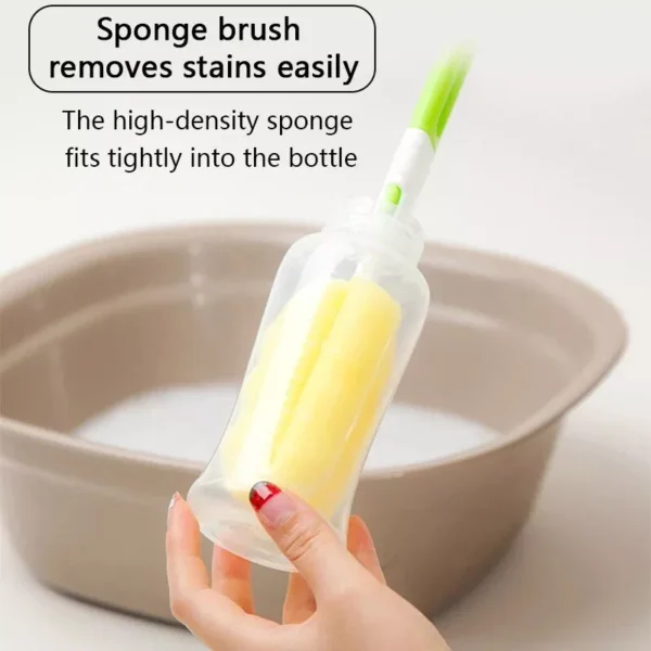 360° Rotating Baby Bottle & Pacifier Cleaning Brush Set with Straw Cleaner - Image 4