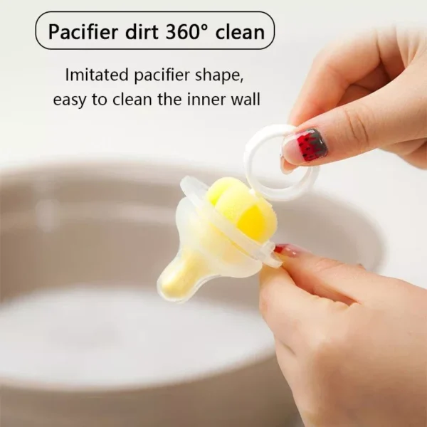 360° Rotating Baby Bottle & Pacifier Cleaning Brush Set with Straw Cleaner - Image 5