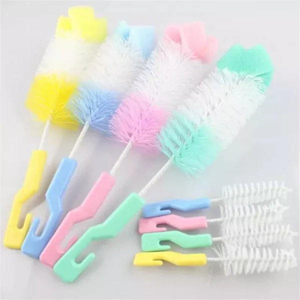 360° Baby Bottle & Nipple Cleaning Brush Set: Essential for New Parents