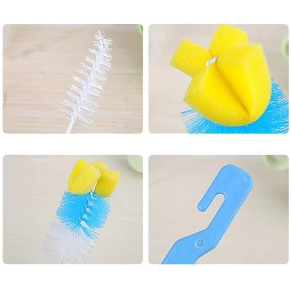 360° Baby Bottle & Nipple Cleaning Brush Set: Essential for New Parents - Image 5