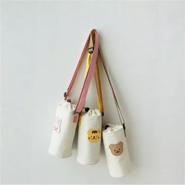 Korean Cartoon Animal Embroidered Kids Water Bottle Insulation Cover - Image 7