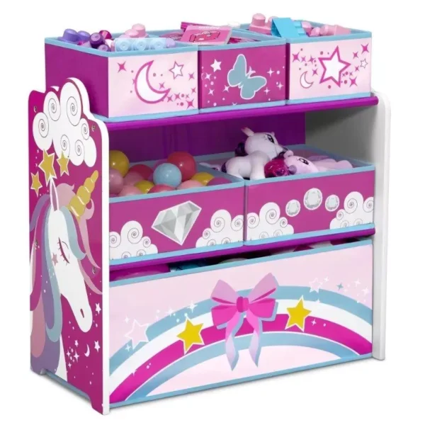 Unicorn 6 Bin Toy Storage Organizer - Fun and Functional! - Image 2