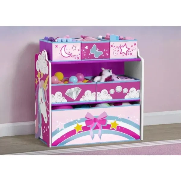 Unicorn 6 Bin Toy Storage Organizer - Fun and Functional! - Image 3