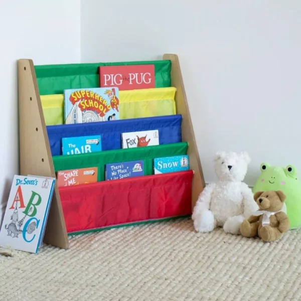 Compact Toddler Book Rack with Easy-View Sling Sleeves - Image 5