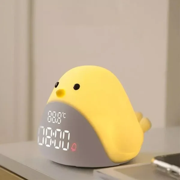 Time Bird Night Light & Alarm Clock: Cartoon Cute Silicone Touch Lamp for Kids - Image 4