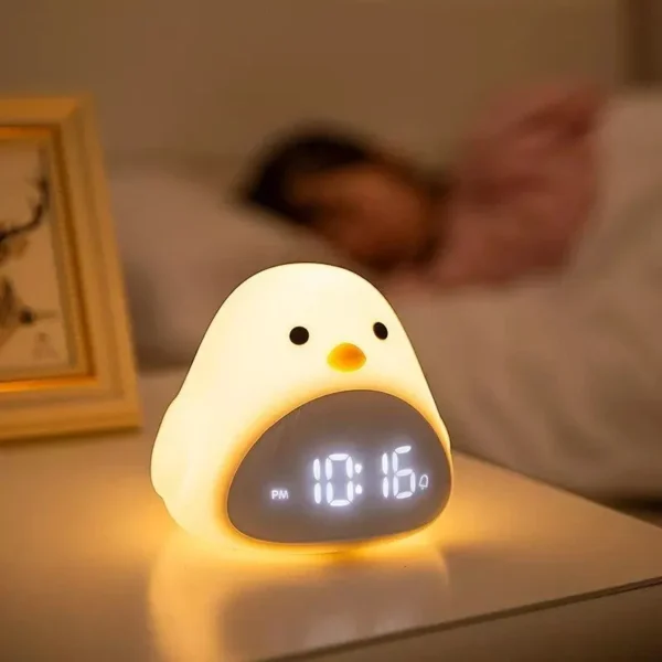 Time Bird Night Light & Alarm Clock: Cartoon Cute Silicone Touch Lamp for Kids - Image 2