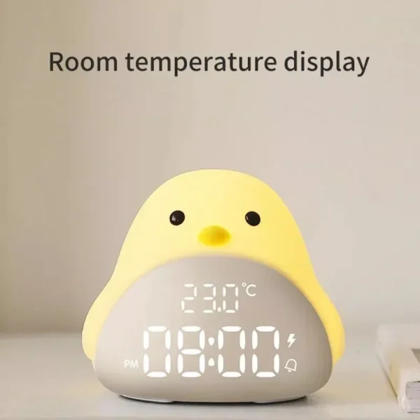 Time Bird Night Light & Alarm Clock: Cartoon Cute Silicone Touch Lamp for Kids - Image 3